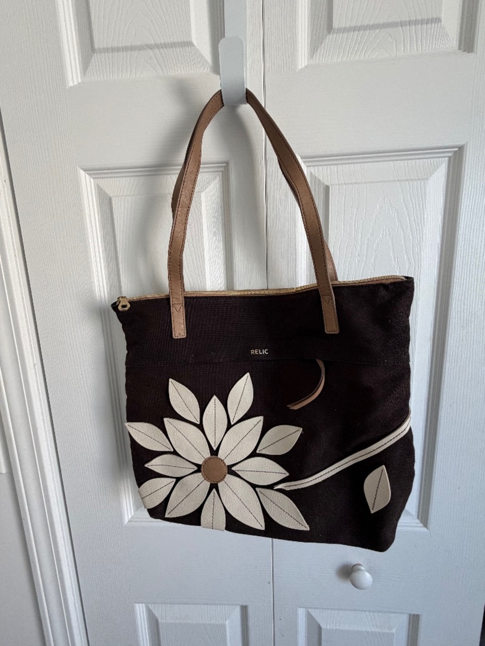 Relic Brown Floral Tote Bag | Vintage Inspired | Large Shoulder Bag